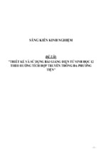 Sáng kiến kinh nghiệm  skkn thiết kế và sử dụng bài giảng điện tử sinh học 12 theo hướng tích hợp truyền thông đa phương tiện