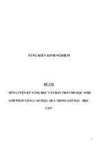 Sáng kiến kinh nghiệm skkn rèn luyện kỹ năng đọc văn bản thơ cho học sinh góp phần nâng cao hiệu quả trong giờ dạy   học văn