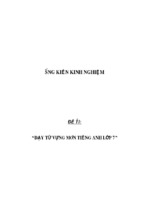 Sáng kiến kinh nghiệm dạy từ vựng môn tiếng anh lớp 7