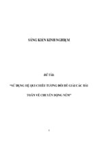 Sáng kiến kinh nghiệm skkn sử dụng hệ quy chiếu tương đối để giải các bài toán về chuyển động ném