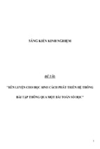 Sáng kiến kinh nghiệm skkn rèn luyện cho học sinh cách phát triển hệ thống bài tập thông qua một bài toán số học