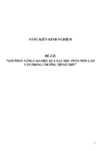 Sáng kiến kinh nghiệm skkn góp phần nâng cao hiệu quả dạy học phân môn làm văn trong chương trình thpt