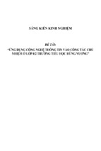 Sáng kiến kinh nghiệm skkn ứng dụng cntt vào công tác chủ nhiệm ở lớp 4.2 trường th hùng vương