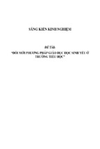 Sáng kiến kinh nghiệm đổi mới phương pháp giáo dục học sinh yếu ở trường tiểu học