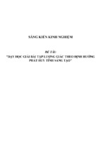 Sáng kiến kinh nghiệm skkn môn toán thpt dạy học giải bài tập lượng giác theo định hướng phát huy tính sáng tạo