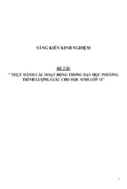 Sáng kiến kinh nghiệm skkn thực hành các hoạt động trong dạy học phương trình lượng giác cho học sinh lớp 11