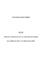 Sáng kiến kinh nghiệm skkn phát huy tính tích cực của trẻ mầm non trong quá trình tổ chức vui chơi ngoài trời