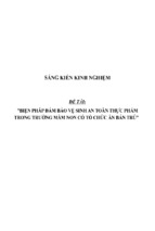 Sáng kiến kinh nghiệm skkn một số biện pháp đảm bảo vệ sinh an toàn thực phẩm trong trường mầm non có tổ chức ăn bán trú