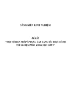 Sáng kiến kinh nghiệm skkn một số biện pháp áp dụng dạy dạng bài thực hành thí nghiệm môn khoa học lớp 5