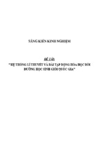 Sáng kiến kinh nghiệm skkn hệ thống lí thuyết và bài tập động hóa học bồi dưỡng học sinh giỏi quốc gia