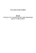 Sáng kiến kinh nghiệm skkn sử dụng cntt vào việc tổ chức trò chơi khi dạy lịch sử và địa lí lớp 4