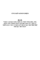 Sáng kiến kinh nghiệm skkn nâng cao khả năng nhớ các phép tính cộng, trừ, nhân, chia trong bảng cho học sinh lớp 1,2,3 thông qua việc sử dụng kĩ thuật dạy học phối hợp thể dục thể thao