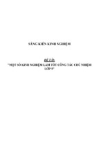 Sáng kiến kinh nghiệm skkn một số kinh nghiệm làm tốt công tác chủ nhiệm lớp 5