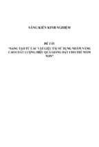 Sáng kiến kinh nghiệm skkn sáng tạo từ các vật liệu tái sử dụng nhằm nâng cao chất lượng hiệu quả giảng dạy cho trẻ mầm non