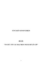 Sáng kiến kinh nghiệm tổ chức tốt các hoạt động ngoài giờ lên lớp