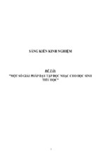 Sáng kiến kinh nghiệm skkn một số giải pháp dạy tập đọc nhạc cho học sinh tiểu học