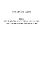 Sáng kiến kinh nghiệm skkn về một số biện pháp quản lý chỉ đạo nâng cao chất lượng giáo dục ở trường mầm non quan hoa