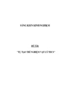 Sáng kiến kinh nghiệm tự tạo thí nghiệm vật lý thcs