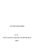 Sáng kiến kinh nghiệm dạy môn mỹ thuật ở trường tiểu học