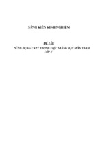 Sáng kiến kinh nghiệm skkn ứng dụng cntt vào giảng dạy môn tự nhiên xã hội ở lớp 3