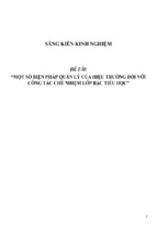 Sáng kiến kinh nghiệm skkn một số biện pháp quản lý của hiệu trưởng đối với công tác chủ nhiệm lớp bậc tiểu học