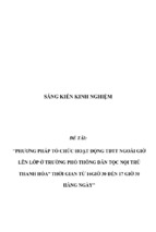 Sáng kiến kinh nghiệm skkn phương pháp tổ chức hoạt động tdtt ngoài giờ lên lớp, thời gian từ 16h30 đến 17h30 hàng ngày ở trường phổ thông dân tộc nội trú thanh hóa