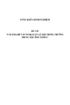 Sáng kiến kinh nghiệm skkn cách ra đề văn nghị luận xã hội trong trường trung học phổ thông