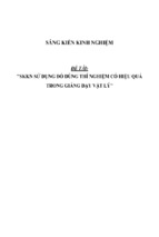 Sáng kiến kinh nghiệm sử dụng đồ dùng thí nghiệm có hiệu quả trong giảng dạy vật lý