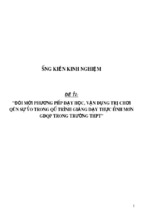 Sáng kiến kinh nghiệm skkn đổi mới phương pháp dạy học, vận dụng trò chơi quân sự vào trong quá trình giảng dạy thực hành môn gdqp trong trường thpt