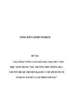 Sáng kiến kinh nghiệm chủ nhiệm giáo dục đạo đức cho học sinh thông qua hoạt động dưới cờ