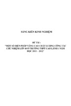 Sáng kiến kinh nghiệm thpt nâng cao vai trò của giáo viên trong công tác chủ nhiệm