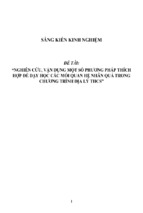 Sáng kiến kinh nghiệm skkn nghiên cứu, vận dụng một số phương pháp thích hợp để dạy học các mối quan hệ nhân quả trong chương trình địa lý thcs