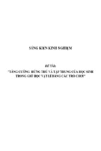 Sáng kiến kinh nghiệm skkn tăng cường hứng thú và tập trung của học sinh trong giờ học vật lí bằng các trò chơi