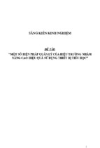 Sáng kiến kinh nghiệm skkn một số biện pháp quản lý của hiệu trưởng nhằm nâng cao hiệu quả sử dụng thiết bị tiểu học