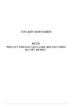 Sáng kiến kinh nghiệm skkn phát huy tính sáng tạo của học sinh thcs thông qua tiết âm nhạc