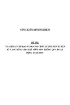 Sáng kiến kinh nghiệm  skkn giải pháp chỉ đạo nâng cao chất lượng rèn luyện kĩ năng sống cho trẻ mầm non thông qua hoạt động vui chơi