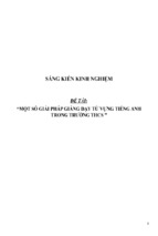 Sáng kiến kinh nghiệm skkn một số giải pháp giảng dạy từ vựng tiếng anh trong trường thcs