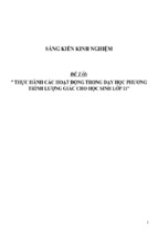 Sáng kiến kinh nghiệm skkn thực hành các hoạt động trong dạy học phương trình lượng giác cho học sinh lớp 11