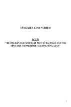 Sáng kiến kinh nghiệm skkn hướng dẫn học sinh giải một số bài toán cực trị hình học trong hình tọa độ không gian