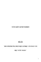 Sáng kiến kinh nghiệm skkn đổi mới phương pháp một giờ đọc văn phần văn học nước ngoài