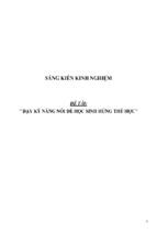 Sáng kiến kinh nghiệm skkn môn tiếng anh thpt dạy kỹ năng nói để học sinh hứng thú học