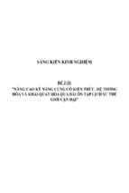 Sáng kiến kinh nghiệm skkn nâng cao kỹ năng củng cố kiến thức, hệ thống hóa và khái quát hóa qua bài ôn tập lịch sử thế giới cận đại