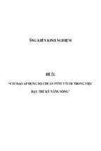 Sáng kiến kinh nghiệm về chỉ đạo áp dụng bộ chuẩn ptte 5 tuổi trong việc dạy trẻ kỹ năng sống