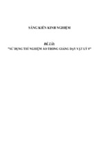 Sáng kiến kinh nghiệm sử dụng thí nghiệm ảo trong giảng dạy vật lý 9h