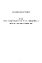 Sáng kiến kinh nghiệm skkn về một số giải pháp tìm độ dài đoạn thẳng thông qua phương trình bậc hai