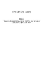 Sáng kiến kinh nghiệm skkn tăng cường kiểm tra nội bộ để đẩy mạnh chất lượng dạy và học