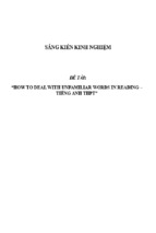 Sáng kiến kinh nghiệm skkn môn tiếng anh thpt  how to deal with unfamiliar words in reading