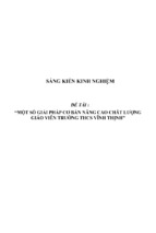 Sáng kiến kinh nghiệm quản lý thcs một số giải pháp nâng cao chất lượng giáo viên trường thcs