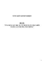 Sáng kiến kinh nghiệm skkn môn sinh học thpt  ứng dụng dạy học dự án nhằm ngăn chặn khói thuốc lá ở trường phổ thông