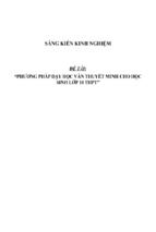 Sáng kiến kinh nghiệm về phương pháp dạy môn ngữ văn lớp 10